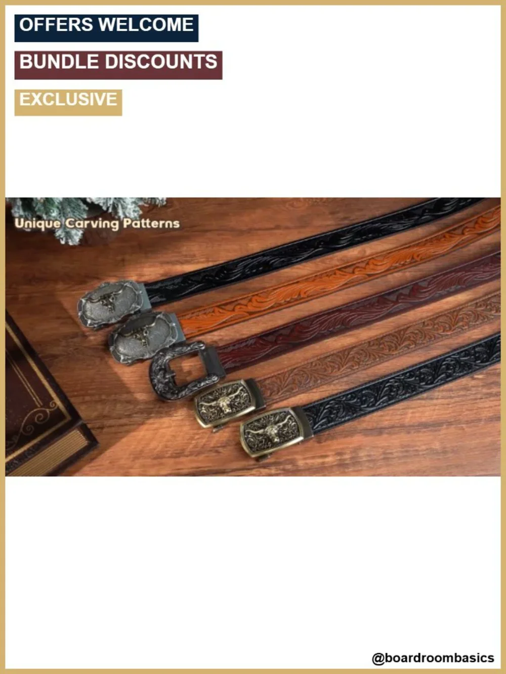 Men's Ratchet Leather Belt with Automatic Buckle, Hole-less Western Cowboy,